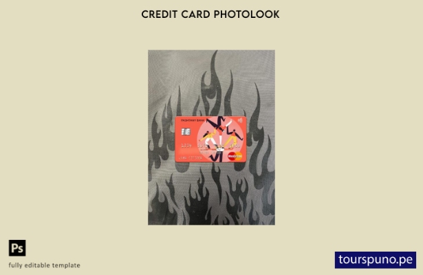 listo para imprimir plantilla frontal de aspecto fotográfico de mastercard de  1